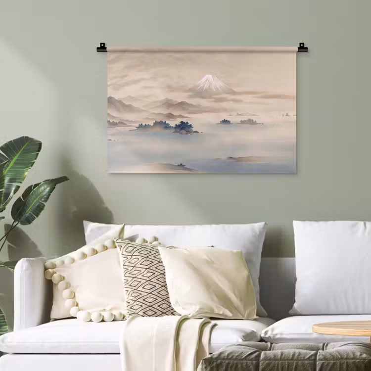 Japans - Landschap - Beige Wandkleed katoen klein -sfeer7