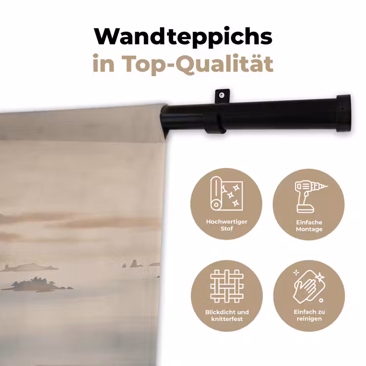 Japans - Landschap - Beige Wandkleed katoen klein -tsfeer2_DE