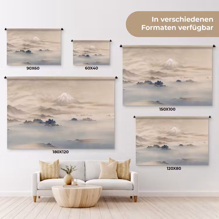Japans - Landschap - Beige Wandkleed katoen klein -tsfeer8_DE