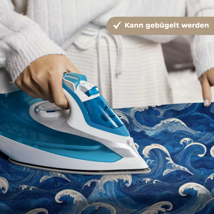 Japans - Oceaan - Golven - Blauw Wandkleed katoen klein 269 -tsfeer9_DE