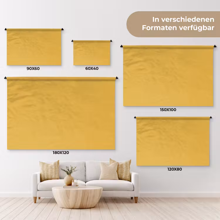 Joyful - Mustard - Geel Wandkleed katoen klein 269 -tsfeer8_DE