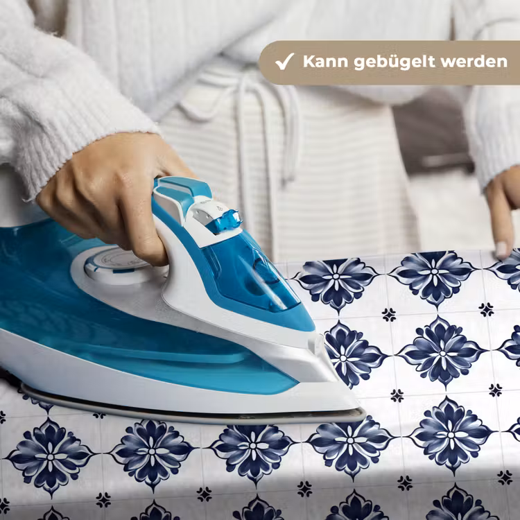 Tegelmotief - Blauw - Wit - Bloem Wandkleed katoen klein 269 -tsfeer9_DE