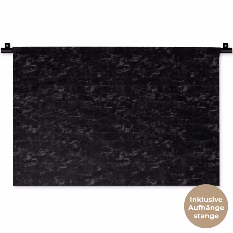 Tegels - Patroon - Marmer - Zwart Wandkleed katoen klein 269 -t3d_DE