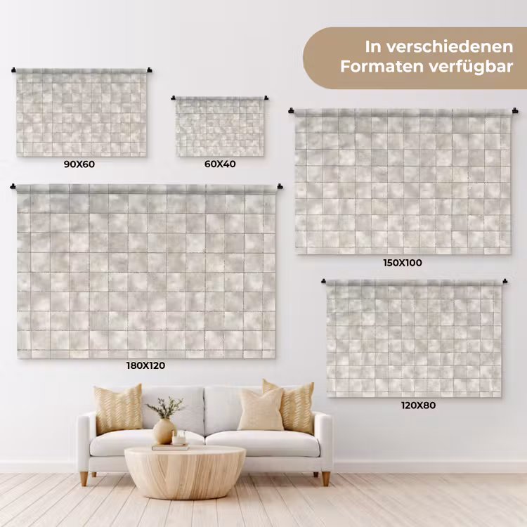 Tegels - Natuurlijk - Grijs Wandkleed katoen klein 269 -tsfeer8_DE