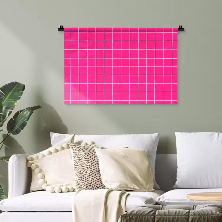 Tegels - Vierkant - Fuchsia Wandkleed katoen klein 269 -sfeer7