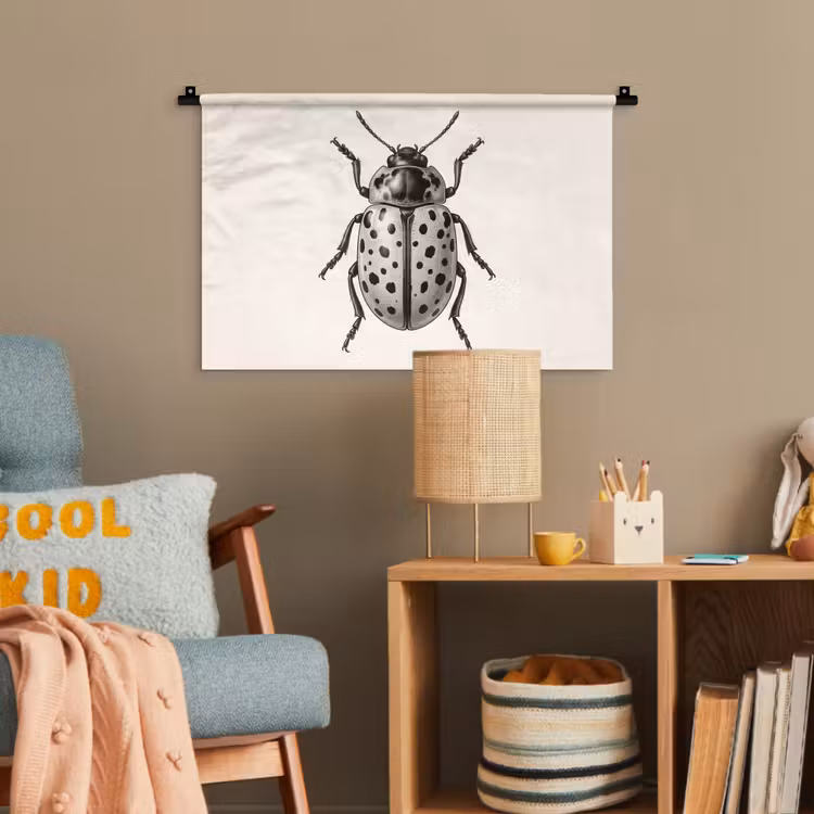 Kever - Insect - Vintage Wandkleed katoen klein -wsfeer4_kind