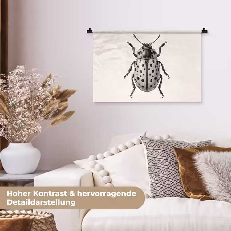 Kever - Insect - Vintage Wandkleed katoen klein -tsfeer1_DE