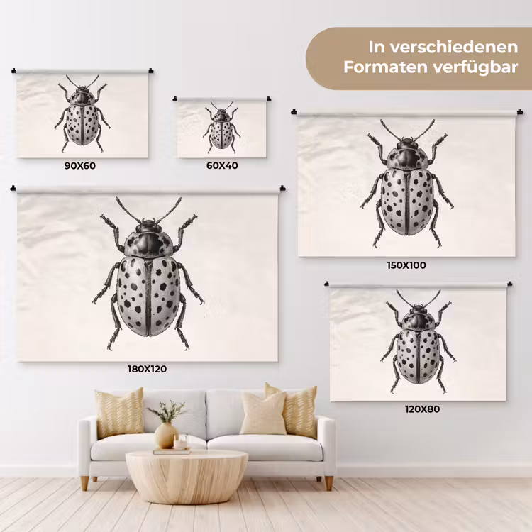 Kever - Insect - Vintage Wandkleed katoen klein -tsfeer8_DE