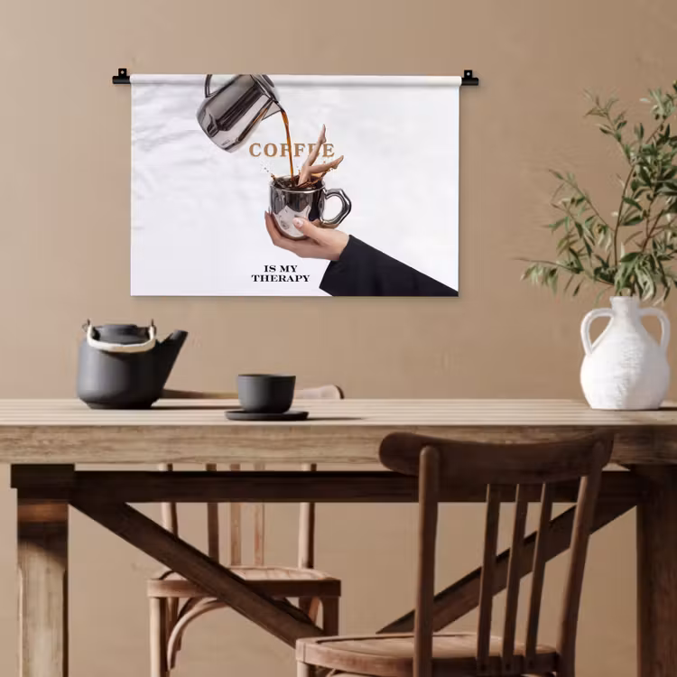 Koffie - Mok - Kan - Therapie Wandkleed katoen klein -sfeer6
