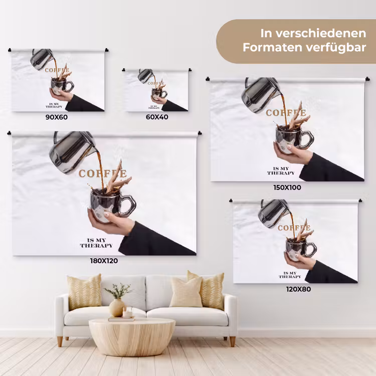Koffie - Mok - Kan - Therapie Wandkleed katoen klein -tsfeer8_DE
