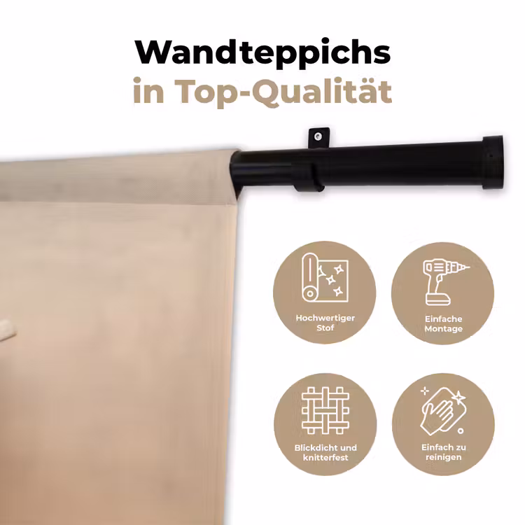 Koffie - Melkschuim - Lach - Beige Wandkleed katoen klein -tsfeer2_DE