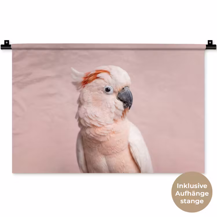 Kaketoe - Portret - Roze Wandkleed katoen klein -t3d_DE