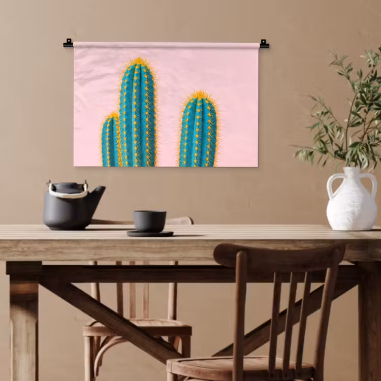 Cactussen - Modern - Pastel Wandkleed katoen klein -sfeer6