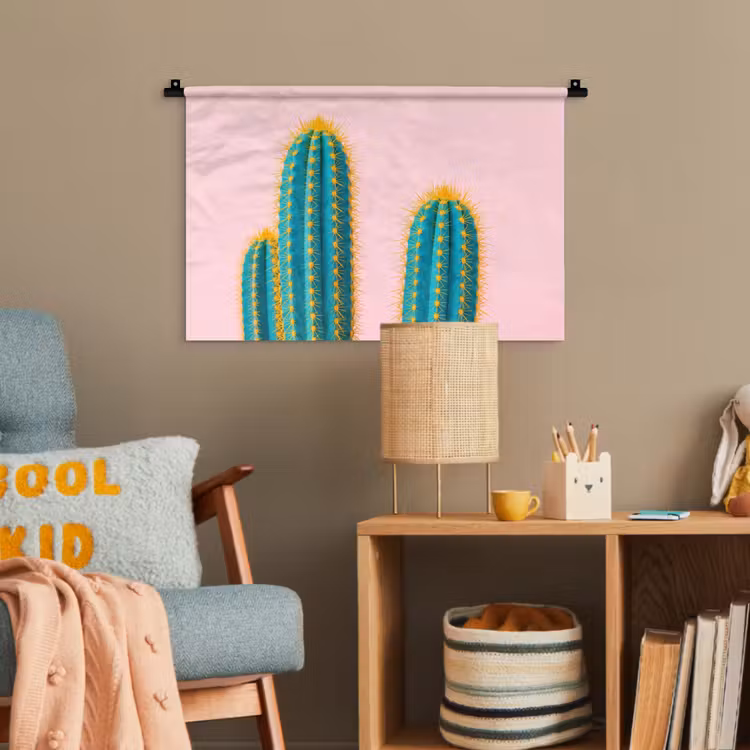 Cactussen - Modern - Pastel Wandkleed katoen klein -wsfeer4_kind