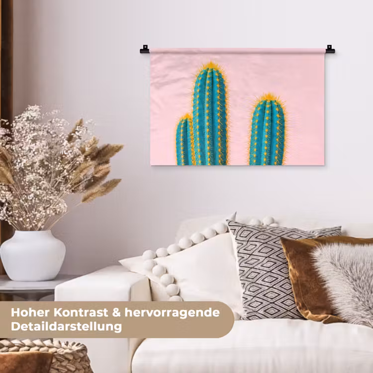 Cactussen - Modern - Pastel Wandkleed katoen klein -tsfeer1_DE