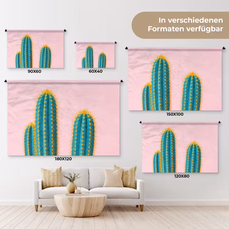 Cactussen - Modern - Pastel Wandkleed katoen klein -tsfeer8_DE