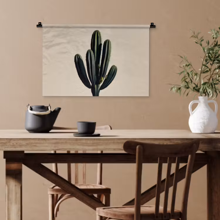 Cactus - Subtiel - Groen Wandkleed katoen klein -sfeer6