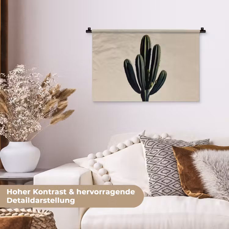 Cactus - Subtiel - Groen Wandkleed katoen klein -tsfeer1_DE