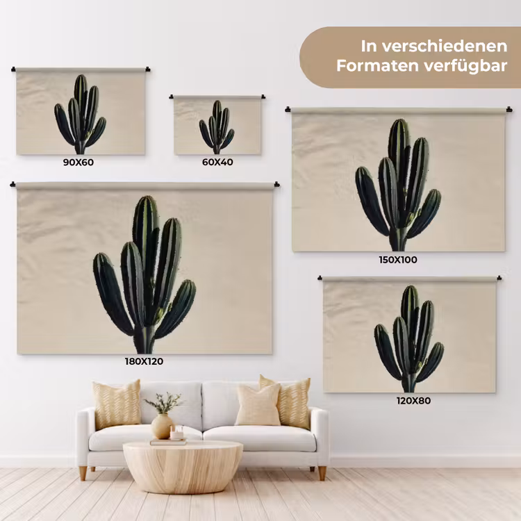 Cactus - Subtiel - Groen Wandkleed katoen klein -tsfeer8_DE