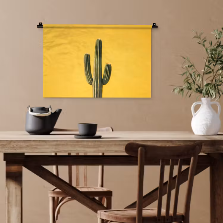 Cactus - Groen - Minimalistisch Wandkleed katoen klein -sfeer6