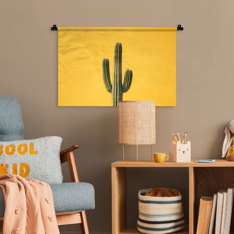 Cactus - Groen - Minimalistisch Wandkleed katoen klein -wsfeer4_kind