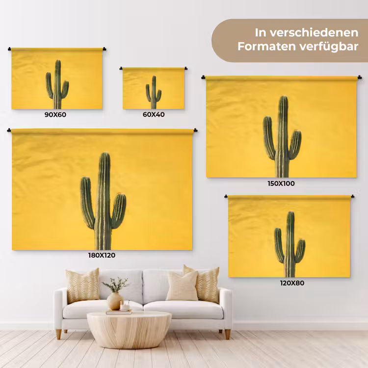Cactus - Groen - Minimalistisch Wandkleed katoen klein -tsfeer8_DE