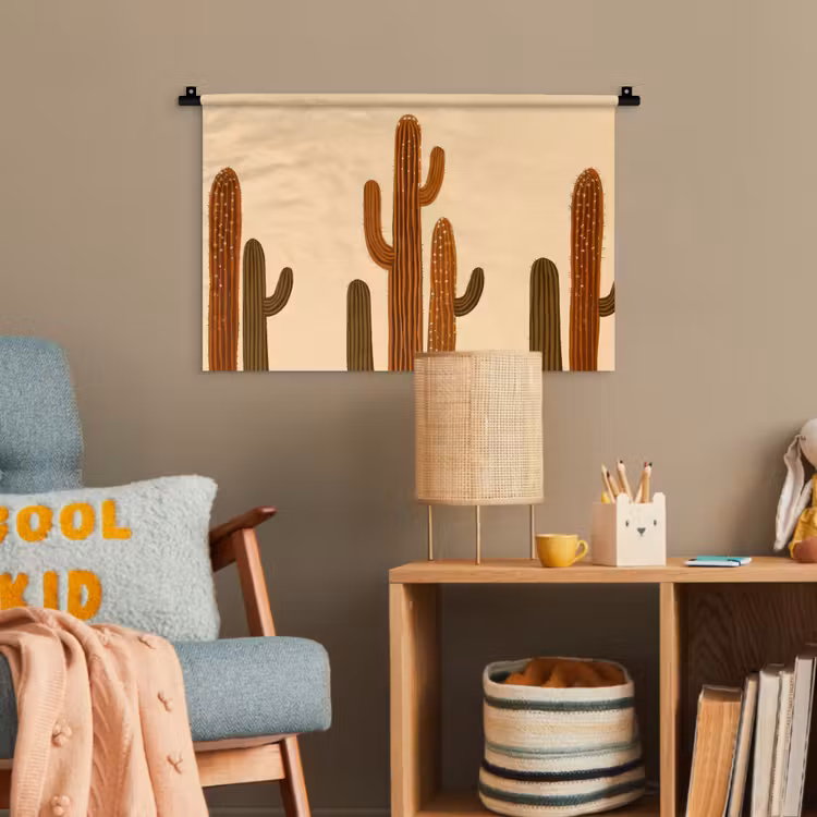 Cactus - Woestijn - Zand - Bruin Wandkleed katoen klein -wsfeer4_kind