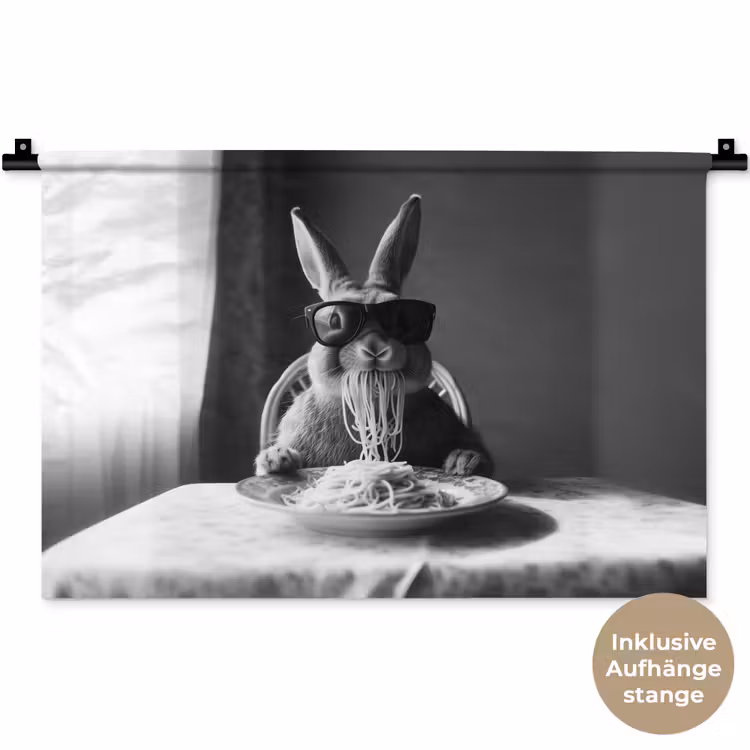Konijn - Bunny - Zonnebril - Tafelkleed - Pasta - Schattig Wandkleed katoen klein -t3d_DE