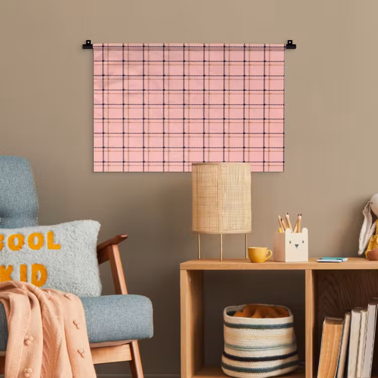 Plaid - Patroon - Gestreept - Roze Wandkleed katoen klein 269 -wsfeer4_kind