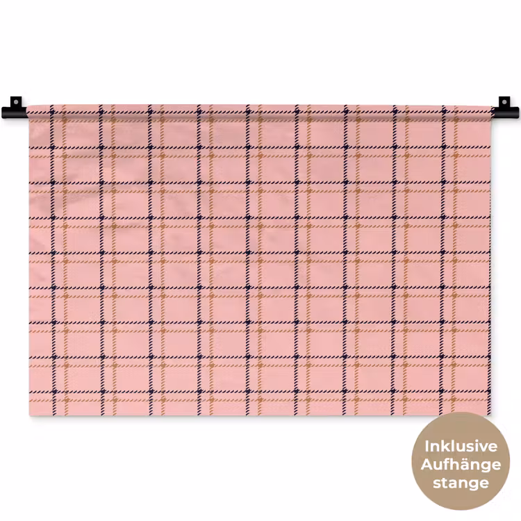 Plaid - Patroon - Gestreept - Roze Wandkleed katoen klein 269 -t3d_DE