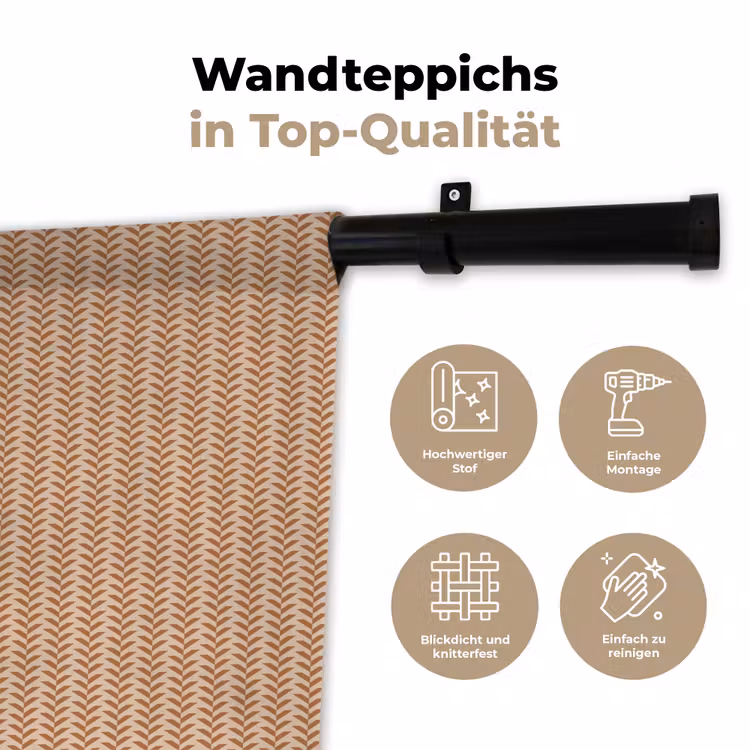 Plaid - Patroon - Bladvorm - Bruin Wandkleed katoen klein 269 -tsfeer2_DE