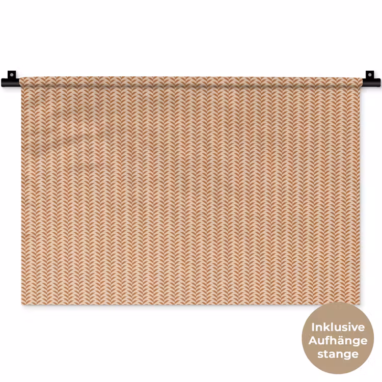 Plaid - Patroon - Bladvorm - Bruin Wandkleed katoen klein 269 -t3d_DE