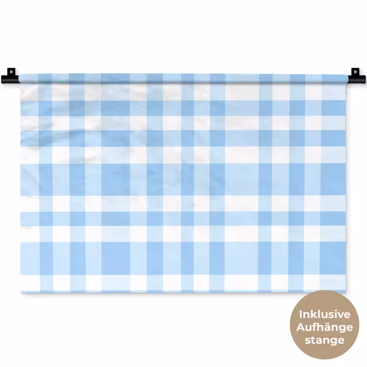 Ruit - Patroon - Blauw Wandkleed katoen klein 269 -t3d_DE