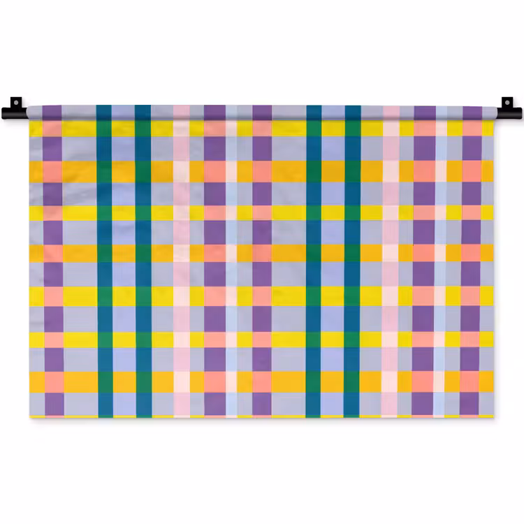 Ruit - Patroon - Kleurrijk Wandkleed katoen klein 269 -zz3d