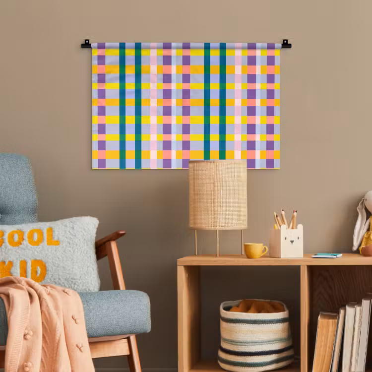 Ruit - Patroon - Kleurrijk Wandkleed katoen klein 269 -wsfeer4_kind
