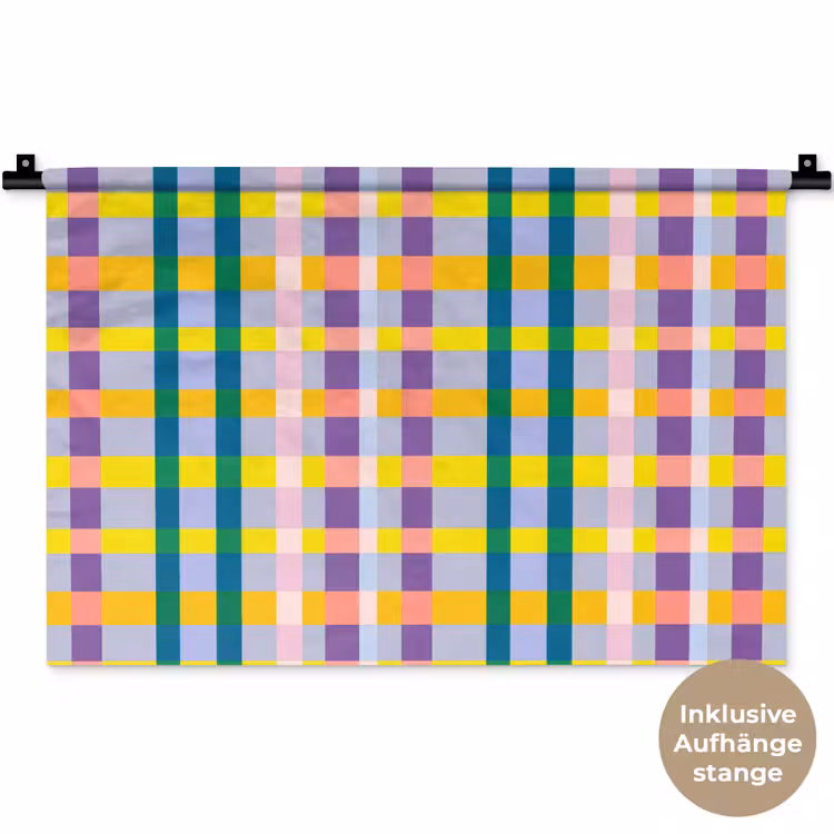 Ruit - Patroon - Kleurrijk Wandkleed katoen klein 269 -t3d_DE