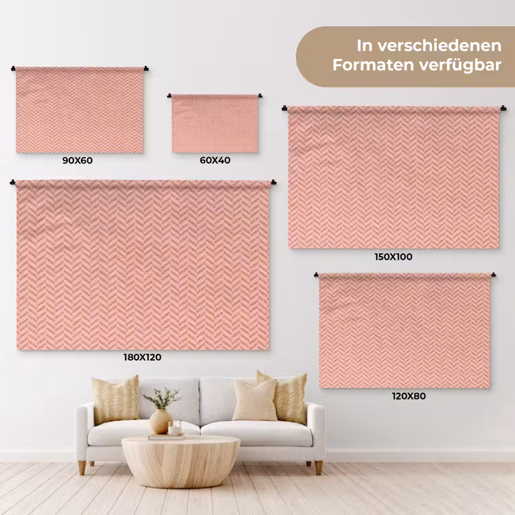 Plaid - Patroon - Visgraad - Roze Wandkleed katoen klein 269 -tsfeer8_DE