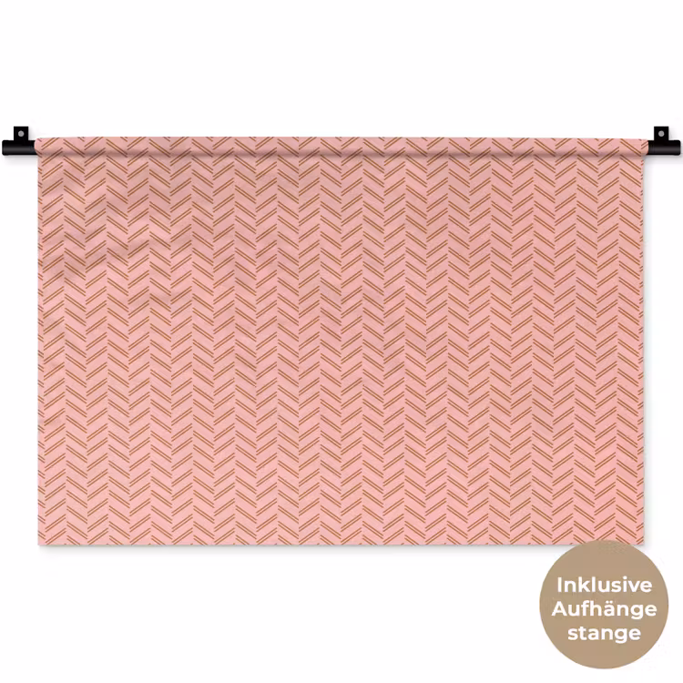 Plaid - Patroon - Visgraad - Roze Wandkleed katoen klein 269 -t3d_DE