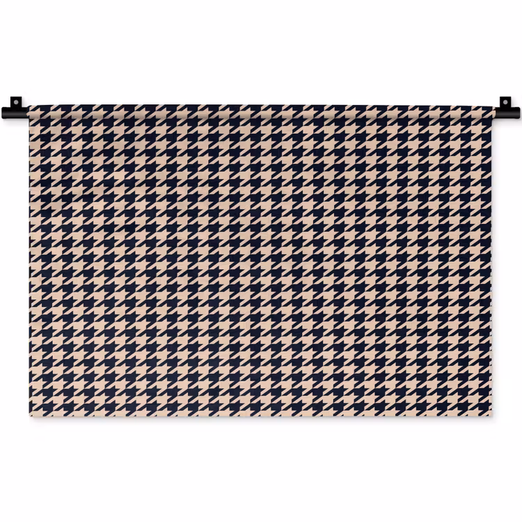 Plaid - Patroon - Ruit - Donkerblauw Wandkleed katoen klein 269 -zz3d