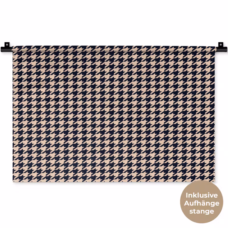 Plaid - Patroon - Ruit - Donkerblauw Wandkleed katoen klein 269 -t3d_DE