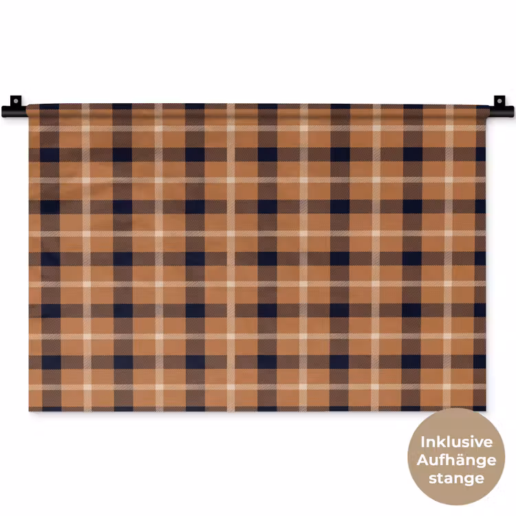 Plaid - Patroon - Vierkant - Bruin Wandkleed katoen klein 269 -t3d_DE