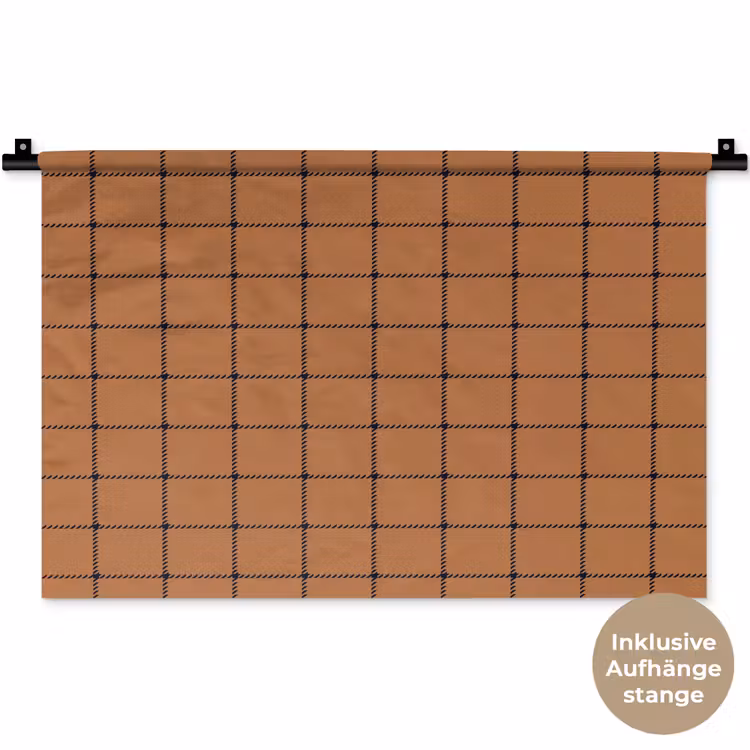 Plaid - Patroon - Vierkant - Bruin Wandkleed katoen klein 269 -t3d_DE