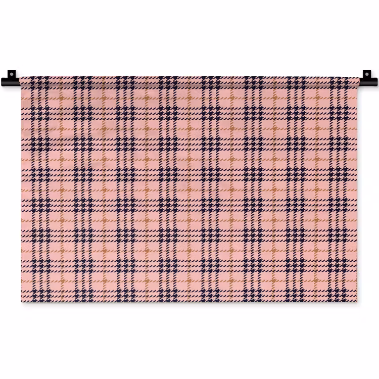 Plaid - Patroon - Schotse - Roze Wandkleed katoen klein 269 -zz3d