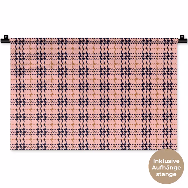 Plaid - Patroon - Schotse - Roze Wandkleed katoen klein 269 -t3d_DE