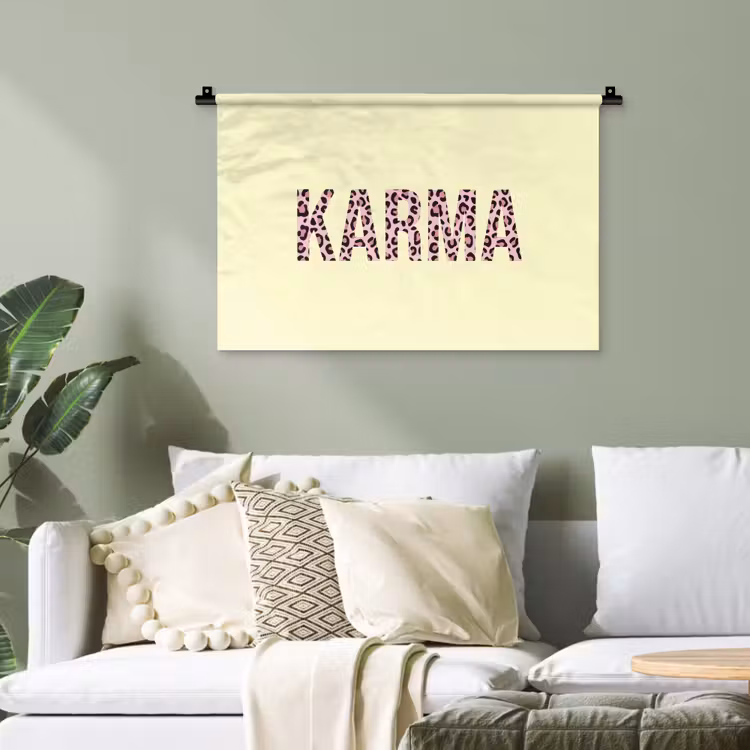 Karma - Luipaardprint - Geel Wandkleed katoen klein -sfeer7