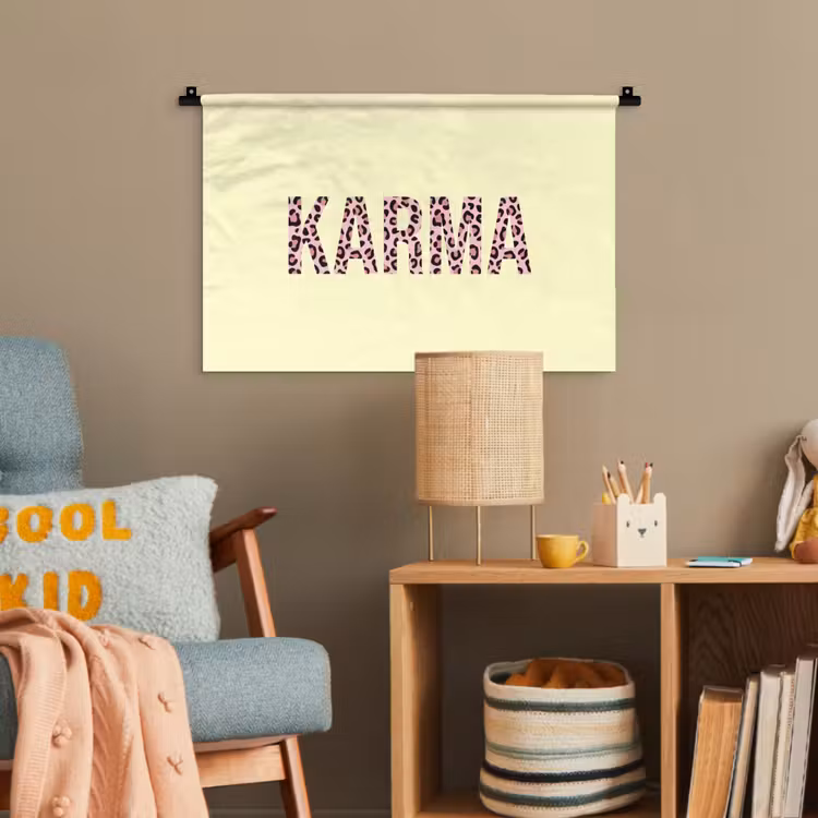 Karma - Luipaardprint - Geel Wandkleed katoen klein -wsfeer4_kind