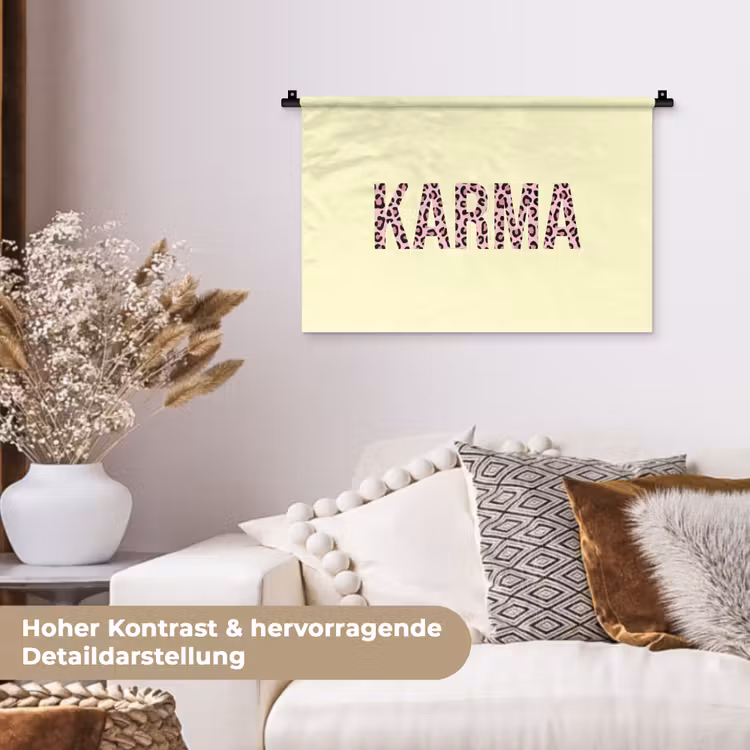 Karma - Luipaardprint - Geel Wandkleed katoen klein -tsfeer1_DE
