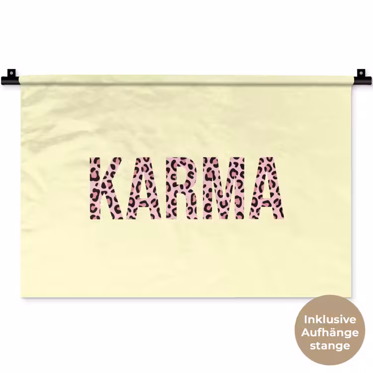 Karma - Luipaardprint - Geel Wandkleed katoen klein -t3d_DE