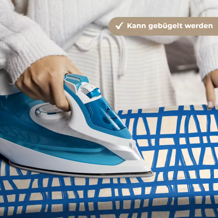 Ruitpatroon - Blauw - Crème Wandkleed katoen klein 269 -tsfeer9_DE