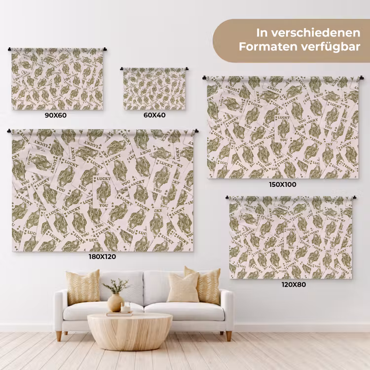 Kaarten - Koningin - Patroon - Groen - Spel Wandkleed katoen klein -tsfeer8_DE
